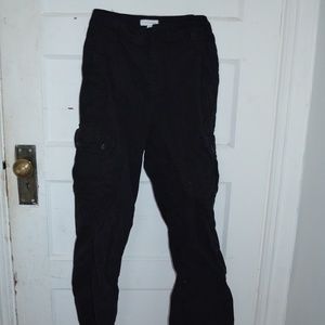 high waisted black baggy cargo pants
